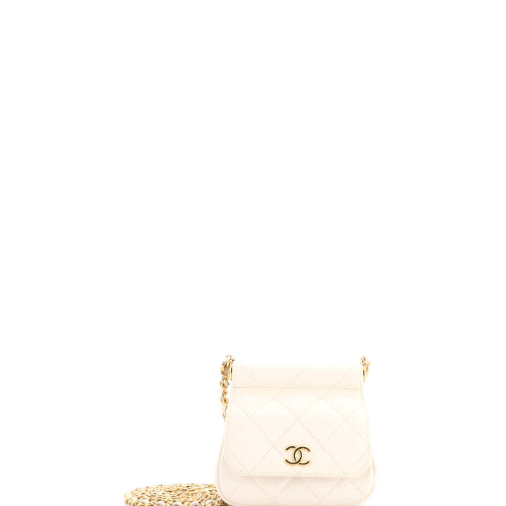 Chanel Mini Bar Clutch on Chain Quilted Caviar